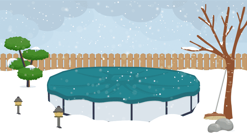 如何从游泳池盖上去雪